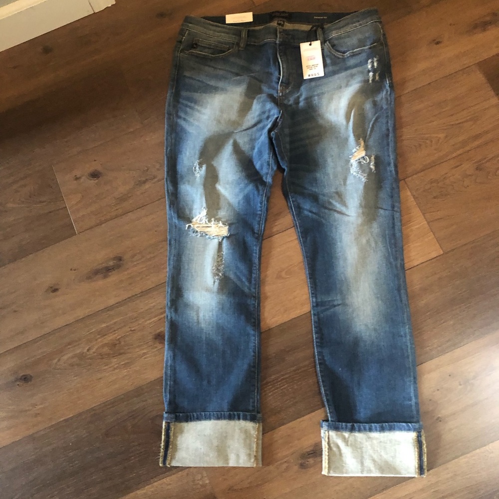 Judy Blue cuffed distressed jeans